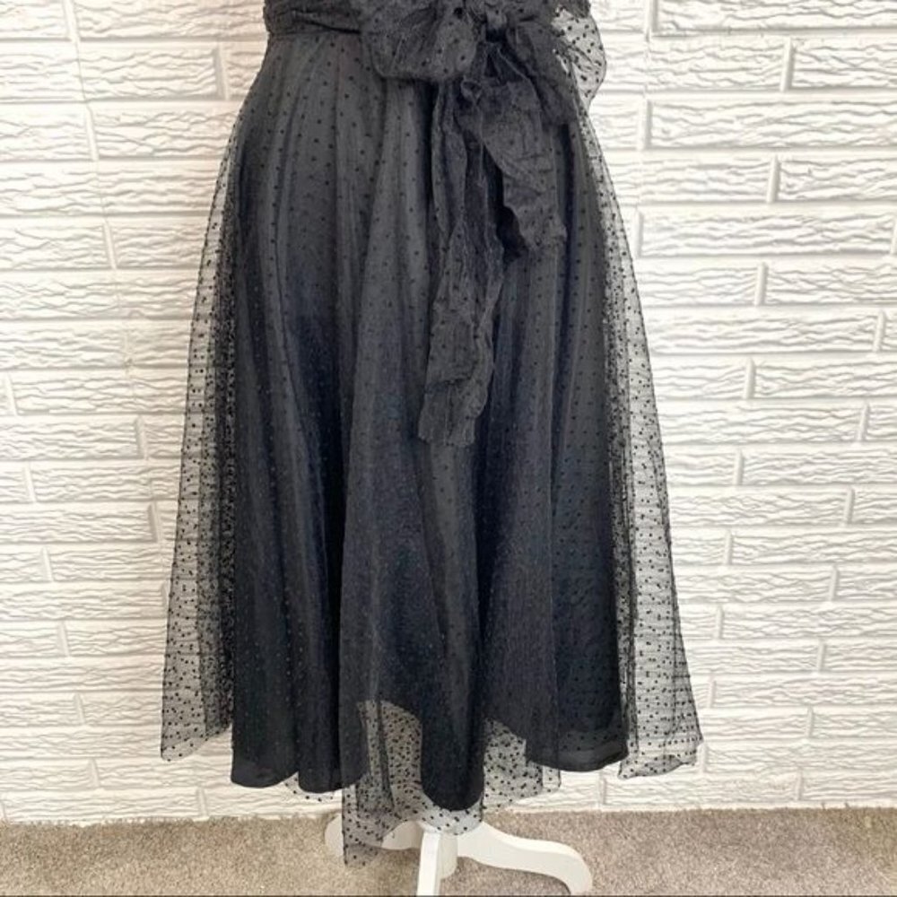 Vintage Uzanel Black Polka Dot Strapless Dress Size Medium - Picture 5 of 10